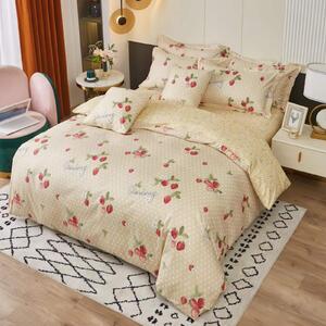 3 részes ágyneműhuzat Krepp polycotton Strawberry bézs 200x140cm+90x70cm TiaHome