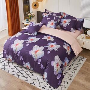 3 részes ágyneműhuzat Krepp polycotton Nela lila 200x140cm+90x70cm TiaHome