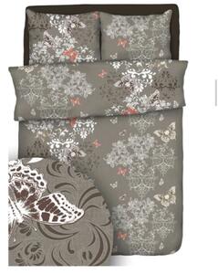 Pamut ágynemű Butterfly garden brown TiaHome - 1x Párna 90x70cm, 1x Paplan 140x200cm