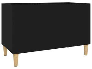 Fekete szerelt fa hanglemezszekrény 74,5x38x48 cm
