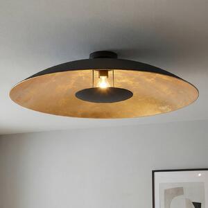 Lindby mennyezeti lámpa Narisara, Ø 80 cm, E27, fekete-arany, dimmelhető, Fekete, Nappali / Étkező, fém, Modern