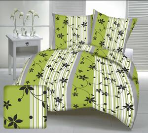 Pamut lepedők Berlin zöld TiaHome - 1x Párna 90x70cm, 1x Paplan 140x200cm