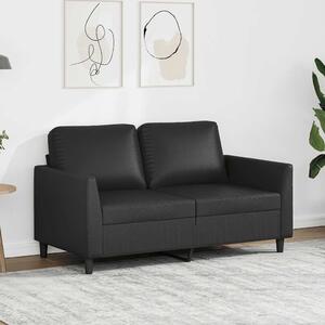 2 személyes fekete műbőr kanapé 120 cm