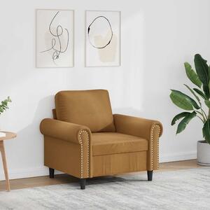Barna bársony kanapéfotel 60 cm