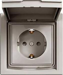 Schneider EPH3100369 ASFORA GYV/csapfedeles/IP44 bronz 2P+F csatlakozóaljzat