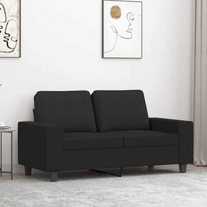 Kétszemélyes fekete szövetkanapé 120 cm