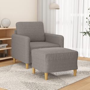 Tópszínű szövet kanapéfotel lábtartóval 60 cm