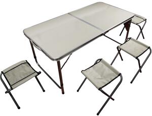 ROJAPLAST összecsukható kemping bútor garnitúra, 1 x asztal + 4 x szék ()