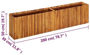 VidaXL tömör akácfa kerti magaságyás 200 x 30 x 50 cm
