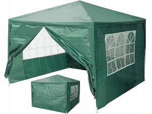 Kerti kereskedelmi pavilon sátor, 3x3 m, 4 fal, zöld, multigarden, 4 falakkal