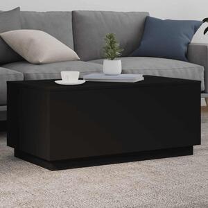 Fekete dohányzóasztal LED-lámpákkal 90x50x40 cm
