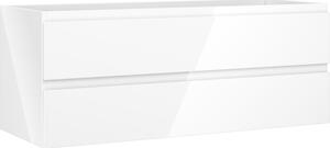 Mexen Orio, fürdőszobaszekrény 120 cm, 2 fiókkal, fényes fehér, 91A10-12047-2-BFF00