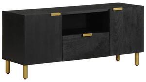 Fekete szerelt fa TV-szekrény 105 x 33 x 46 cm