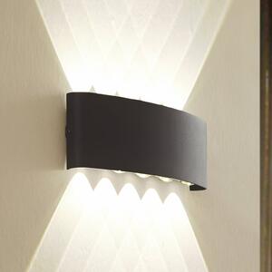 Lindby Ithan LED kültéri fali világítás, 5 izzós, antracit, 27 cm, Fekete, Alumínium, Modern