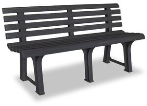 Antracitszürke műanyag kerti pad 145,5 cm
