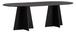 Asztal Dallas 4452, Fekete, 76x115x230cm, Közepes sűrűségű farostlemez, Természetes fa furnér