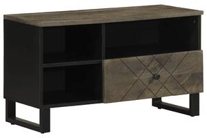 Fekete tömör mangófa TV-szekrény 80 x 33 x 46 cm