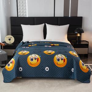 NYALÁNK EMOJI szürke ágytakaró mintával Méret: 220 x 240 cm