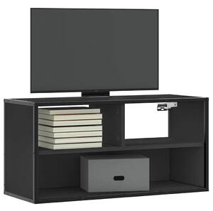 Fekete szerelt fa és fém TV-szekrény 80x31x39,5 cm