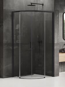 New Trendy Prime Black zuhanykabin 90x90 cm félkör alakú fekete matt/átlátszó üveg K-3557