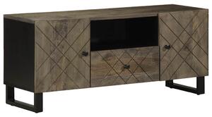 Fekete tömör mangófa TV-szekrény 105 x 33 x 46 cm