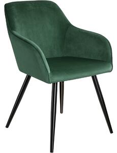 Tectake 403657 marilyn bársony székek - sötétzöld/fekete