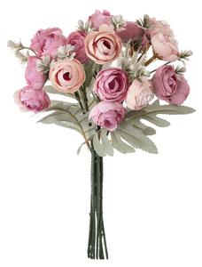 Boglárka selyemvirág csokor, átmérő: 13cm, magasság: 30cm - Rózsaszín