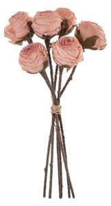 Rózsa selyemvirág csokor, 6 szálas,magasság: 31cm - Pezsgő