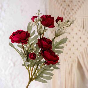 Hamvas rózsa ág, 56cm magas - Vörös