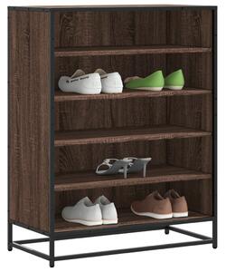 Barna tölgy színű szerelt fa és fém cipőszekrény 75x38x97,5 cm