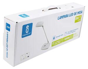 LED asztali lámpa lakk fehér 8W érintős-fényerő és színhőmérséklet szabályozható