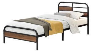Fémkeretes ágy Aarau 90x200 cm fa-hatású elemekkel