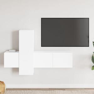 3 részes fehér szerelt fa TV-szekrényszett