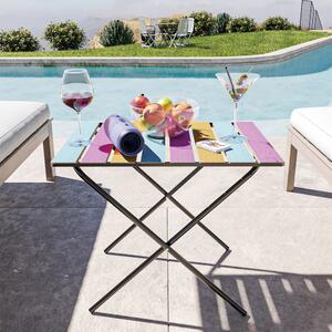 Összecsukható kerti asztal Cavallino 60x40x57 cm többszínű