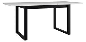 Asztal Victorville 327, Fekete, Fehér, 78x92x160cm, Hosszabbíthatóság, Laminált forgácslap, Fém