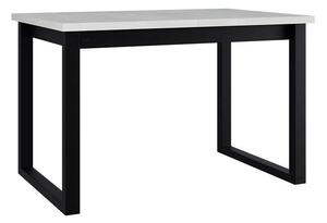 Asztal Victorville 327, Fekete, Fehér, 78x92x160cm, Hosszabbíthatóság, Laminált forgácslap, Fém