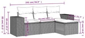 VidaXL 4 részes bézs polyrattan kerti ülőgarnitúra párnákkal