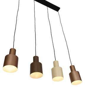 Függesztett lámpa bronz, szürkés és bézs 4-fényes - Ans