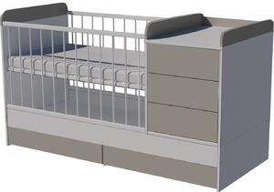 Reni kombi kiságy 120x60-as Fehér-szürke színben