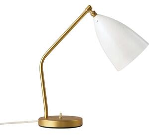 Gräshoppa Asztali Lámpa Glossy Alabaster White/Brass