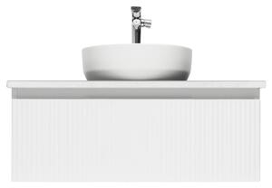 Fürdőszobaszekrény mosdókagylóval és keverővel SAT Evolution 98x30x44,8 cm fehér matt SATEVO100WMDBUB