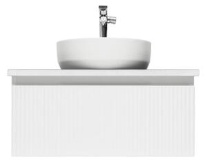 Fürdőszobaszekrény mosdókagylóval és keverővel SAT Evolution 78x30x44,8 cm fehér matt SATEVO80WMDBUB
