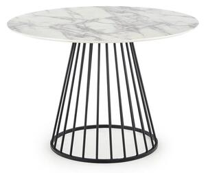 Asztal Houston 1430, 75cm, Fekete, Fehér márvány