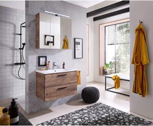 Barna függő szekrény tölgyfa dekorral mosdókagyló nélkül 71x51 cm Set 374 - Pelipal