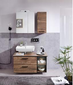 Barna függő fürdőszoba szekrény tükörrel 60x70 cm Set 374 - Pelipal