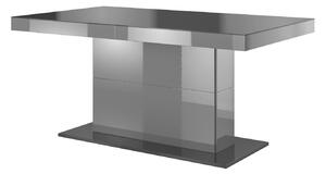 Asztal Austin 282, Fényes antracit, Antracit, 78.2x95x165cm, Hosszabbíthatóság, Laminált forgácslap, Edzett üveg