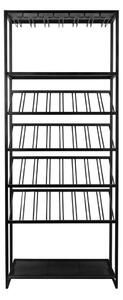 Fekete fém bortartó állvány 32 palackhoz, 75x180 cm Cantor - Zuiver