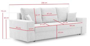 VALOR ágyazható kanapé, 238x75x92, poso 14