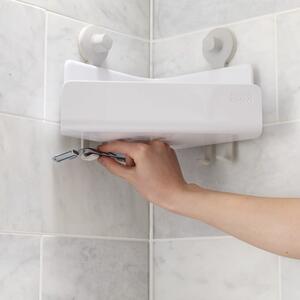 Fehér öntapadós műanyag fürdőszobai sarokpolc készlet 2 db-os EasyStore - Joseph Joseph