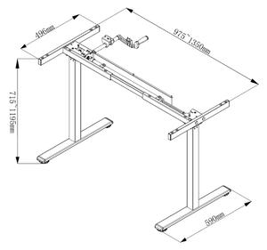 Állítható magasságú asztal Liftor Entry - fekete